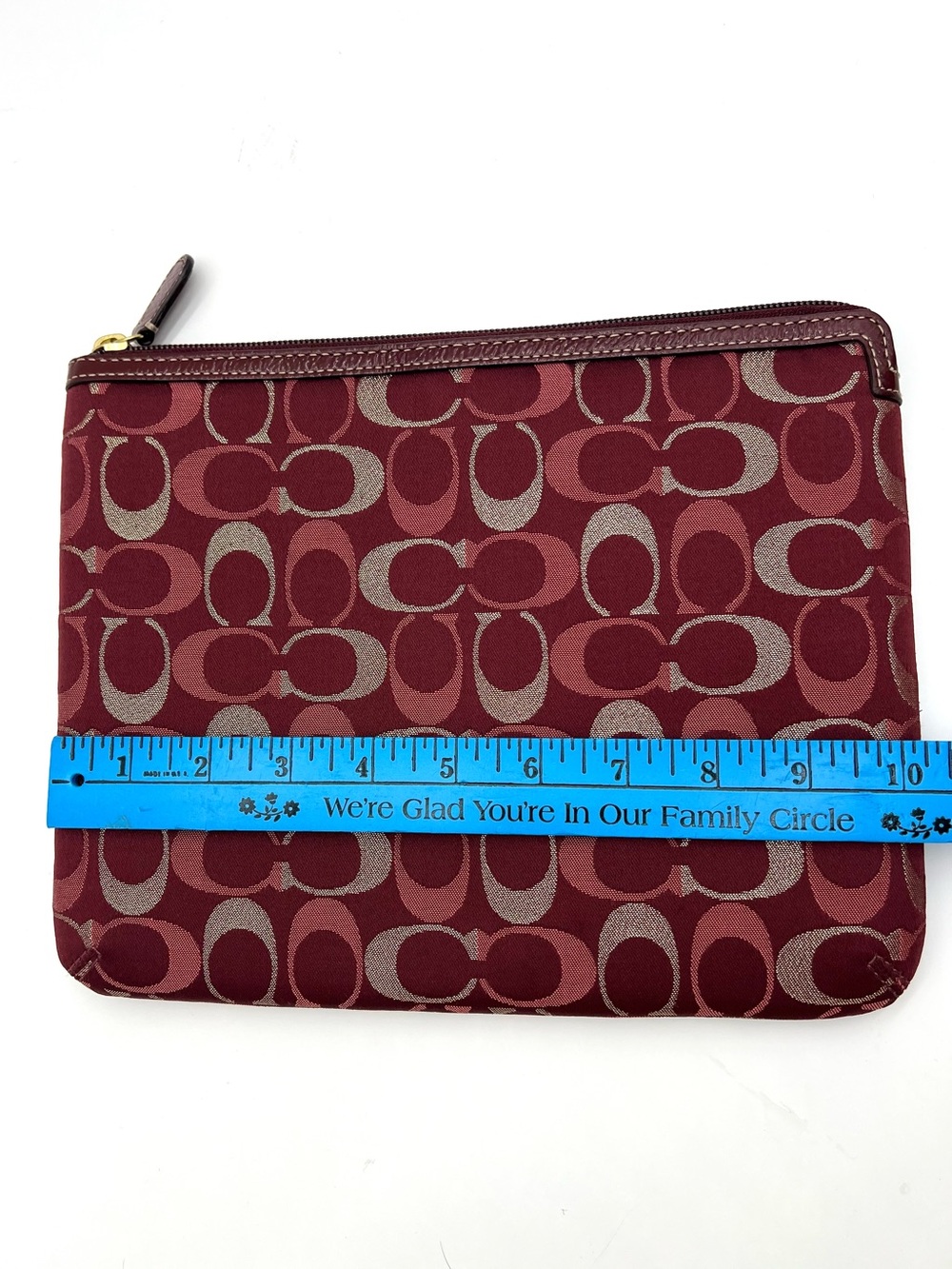 Coach Burgundy Signature Jacquard Padded iPad Tablet Sleeve - Picture 13 of 13